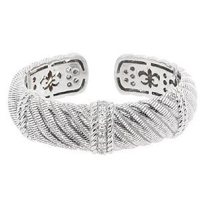 JUDITH RIPKA Solid Sterling Silver Hinged Bangle